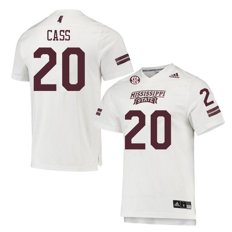Men #20 Kyle Cass Mississippi State Bulldogs College Football Jerseys Sale-White
